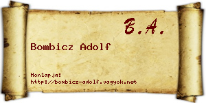 Bombicz Adolf névjegykártya
